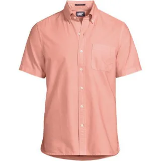 Oxford-Kurzarmhemd Sail Rigger für Herren, Herren, size: regular, Orange, Baumwolle, by Lands' End