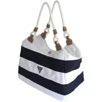 WildStage Shopper Strandtasche mit Reißverschluss Damen Shopper Tasche 45x36cm Blau (Tragetasche XL mit Reißverschluss Innentasche Schultergurten, XL Shopper mit Reißverschluss und Innentasche für Strand Sauna), XL Umhängetasche mit Tragegurt und Inn