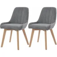 YOZI Esszimmerstuhl Polsterstuhl Esszimmerstuhl mit Massivholzbeinen Grau Leinen 95 mm (2 St), 2er Set, 4er Set, 6er Set
