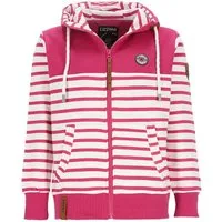 Lizzard Sports Kapuzensweatjacke Damen Sweatjacke im Streifen-Uni-Mix - Kapuzenjacke mit Reißverschluss