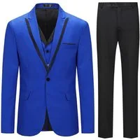 Allthemen Anzug (3 tlg) Slim Fit Elegante Anzüge mit Spitzen Revers