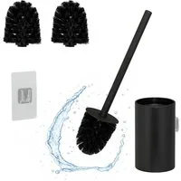relaxdays WC-Reinigungsbürste Toilettenbürste zur Wandmontage, schwarz
