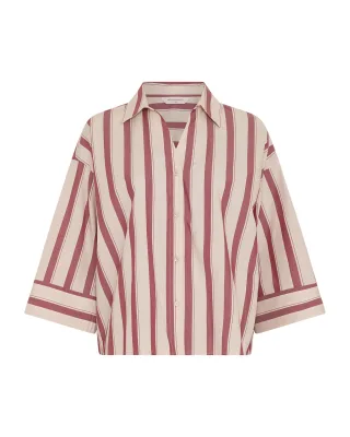 msch copenhagen - MSCHSusana Selmina 3 4 Shirt STP Rhodode Oatmeal - Gr. - S