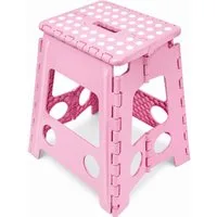 HH-Haushalt Klapptritt XL Klapphocker, Klapptritt, Steighilfe 40 cm faltbar bis 150 kg Rosa