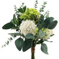 Kunstblumenstrauß Kunstblumenstrauß aus Schneeball und Eukalyptus für elegante, Florists Products, Höhe 9 cm