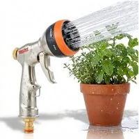 Hecht Bewässerungsbrause Gartenbrause Handbrause mit 6 Sprühmuster Rostfrei, Metallöse, 60 mm Sprühkopf