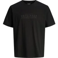 Jack & Jones Rundhalsshirt Jack&Jones Übergrößen T-Shirt schwarz JORCATSKILLS