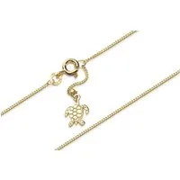 Silberkettenstore Fußkette Fußkette Panzer 1mm mit Anhänger Schildkröte - echt 333 Gold