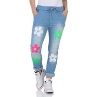 simaranda Sweatpants Damen Jogginghose Jeans 21347 34-38 Hellblau dehnbarer elastischer Bund