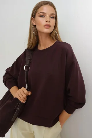 Lässiges Crew-Neck-Modalsweatshirt
