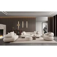 Bermo Home Sofa Sofa Premium Design-Wohnlandschaft "Wolkenkomfort" Bouclé-Edition, 3-3-1 Sitzgruppe