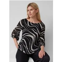 s.Oliver Langarmbluse Bluse Plissierte Bluse mit All-over-Print