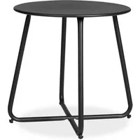 Homestyle4u Beistelltisch Gartentisch Rund Metall Balkontisch Tisch Kaffeetisch 45 cm, Schwarz