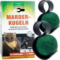 Dr. Stähler Marderabwehr-Stäbchen Marder-Duftkugeln - Effektiver Schutz vor Marderschäden am Auto, 2-St., Langanhaltender Abwehrgeruch - Mit Halterung - Wirksam bis zu 6 Wochen