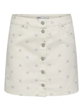 ONLY - ONLNAOMI AOP BUTTON SKIRT OTW Egret - Gr. - L