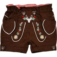 BONDI Trachtenlederhose Mädchen Kunstleder Shorts Hose 'Hirsch' 86855, Br