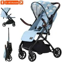 Daliya® Kinder-Buggy YOOPI Reisebuggy, kompakt faltbar, mit Teleskopgriff, Flugzeug Buggy, Stadt-Buggy, Reisebuggy, faltbar, Alurahmen, sicher, gefederte Räder