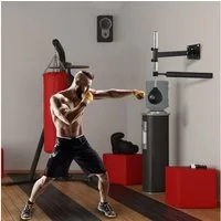 HOMCOM Standboxsack Boxtraining klappbar mit drehbarer Reflexstange Speedball (Wandhalterung, 1-tlg., Boxgestell), höhenverstellbar für Jugendliche und Erwachsene