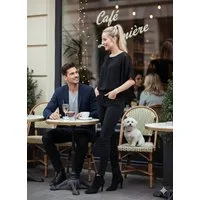 CLEO STYLE Chiffonbluse Damen Bluse 661 42-46 Schwarz
