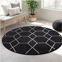 Sanat Teppich Trellis, rund, Höhe: 10 mm, Kurzflor, skandi, boho, auch als Läufer und in rund