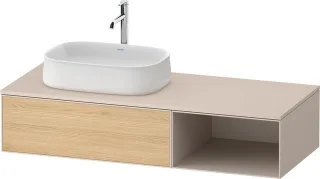 Duravit Zencha Konsolenwaschtischunterbau wandhängend Natur Eiche & Taupe Matt & Supermatt 1300x550x ZE4818030830000