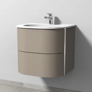 Sanipa 4balance Keramik-Set mit 2 Auszügen, Sandgrau-Matt, DL40167 DL40167