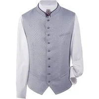 Moschen-Bayern Trachtenweste Gilet Aldo Silber/Blau Herrenweste Slim Fit