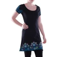 Vishes Sommerkleid Damen A-Linie Kleid Baumwolle Blumen-Muster mit Stickerei Alternative Bekleidung, Ethno, Hippie, Retro Style