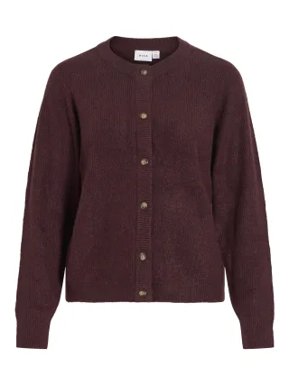 VILA - VIVIOLI O-NECK RIB KNIT CARDIGAN-NOOS Port Royale - Gr. - M