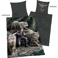 Anne Stokes Wendebettwäsche Anne Stokes, Renforcé, mit tollem Wolf Motiv