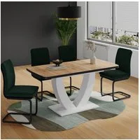 Vicco Esstisch Fenaro, Goldkraft Eiche/Weiß/Weiß, 120 x 80 cm ausziehbar (1-St)
