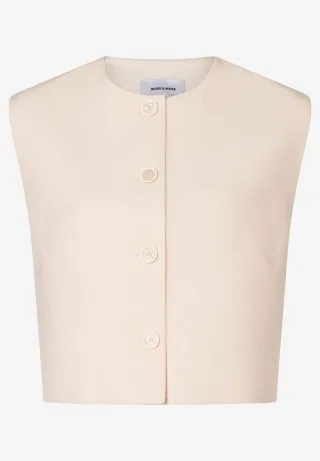 MORE & MORE - Weste mit Knopfleiste beige - Gr. - 40