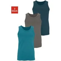 H.I.S Tanktop, Unterziehshirt, Unterhemd für Herren (3er-Pack) unifarben, Rundhalsausschnitt, aus Baumwolle