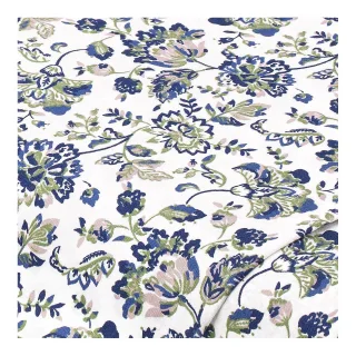 Baumwoll-Trachtenstoff "Blumen-Allover", blau-color