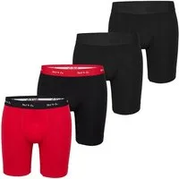 Phil & Co. Langer Boxer Long Boxer Briefs - langes Bein - Jersey - ohne störendes Etikett (4-St) Retroshorts Boxershorts Multipack Mehrpack Baumwolle Herren 4-Pack