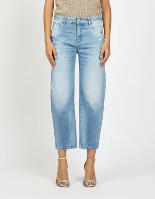 GANG Damen Jeans 94IDA - o-shape fit Jeans bright blue repair
