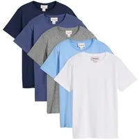 bonprix T-Shirt (Packung, 5er) 5er-Packung, aus Baumwolle und Viskose, mit Rundhalsausschnitt