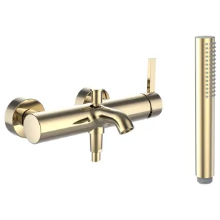 LAUFEN Wannenarmatur Aufputz Kartell LAUFEN mit Zubehör Kunststoffschlauch 1800 mm und Handbrause Tw H3213370011411