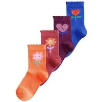 Next Kurzsocken Söckchen mit Blumen- und Herz-Print im 4er-Pack (4-Paar)