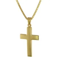 trendor Kette mit Anhänger Kreuz-Anhänger 24 mm Gold 333 (8 Kt) mit plattierter