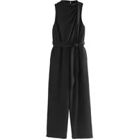 Next Jumpsuit Festlicher Jersey-Overall mit Wasserfallkragen (1-tlg)