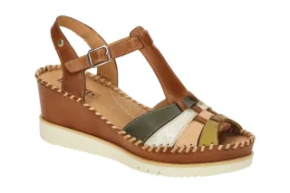 Pikolinos W3Z-1836C1 Damen Sandale AGUADULCE braun Keilabsatz 4cm Klettversch...