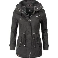 Marikoo Outdoorjacke Nyokoo modische Baumwoll Übergangsjacke mit großer Kapuze