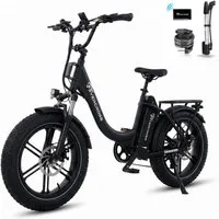 EVERCROSS TECH E-Bike 20×4.0 Fatbike, 7-Gang Shimano, 48V 18Ah abnehmbarer Akku 130km, Heckmotor, 864 Wh, NFC+App Entsperrung, 250W Motor Elektrofahrräder für Damen und Herren