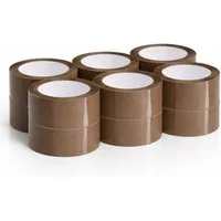 BAYLI Klebeband 6 Rollen Braun PP Klebeband 48mm x 66m - starkes Paketband, reißfest