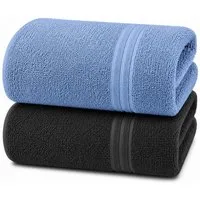 Komfortec Saunatuch 2er Set extra Große - XXL Premium Badetuch-80x200, Frottee (Set, 2-St), extra Große, Baumwolle 100%, Weich, Schnelltrocknend