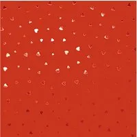 Star Geschenkpapier, Geschenkpapier mit metallic glänzenden Herzmuster 70cm x 2m Rolle Rot