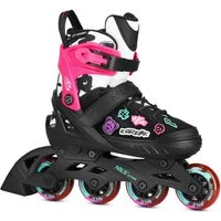 NILS EXTREME Inlineskates Inliner Vibe Inline Skates Rosa 4 verstellbare Größen 29-43, Personalisierungssystem mit dekorativen Klettpatches