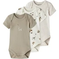 Name It Kurzarmbody NBNBODY 3P SS ANIMAL NOOS (Packung, 3-tlg)