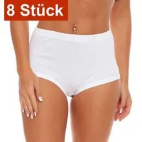 Cocain underwear Taillenslip Damen Taillen Slip geblümt weiss Baumwolle kochfest trocknergeeignet (8-St) 100% Baumwolle - ohne Seitennähte